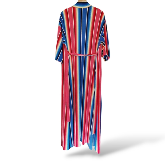 JCPENNY 1976 Spring Summer Kimono Robe Rainbow Longline Slinky Drappy Vintage - Picture 3 of 14